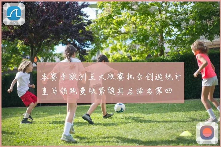 本赛季欧洲五大联赛机会创造统计皇马领跑曼联紧随其后排名第四